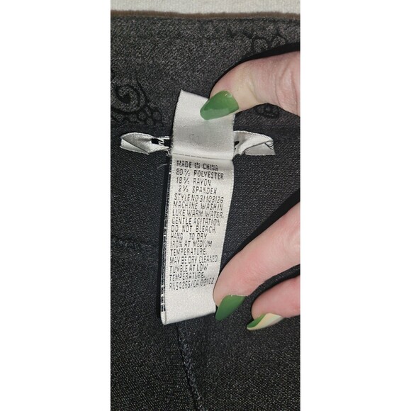 Nygard Collection Dress Pants Women's Black Straight Leg Velvet Witchy Size 16 - Picture 5 of 5